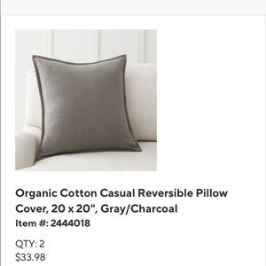 Pottery Barn Reversible Pillow Cover, 20 x 20